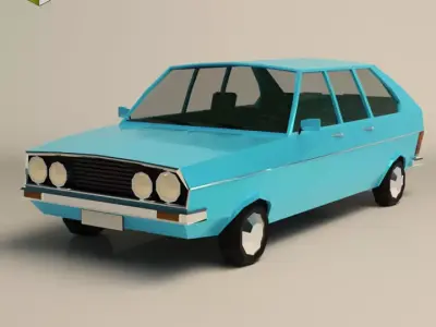 Low Poly Sedan Car 03 Low-poly 3D model