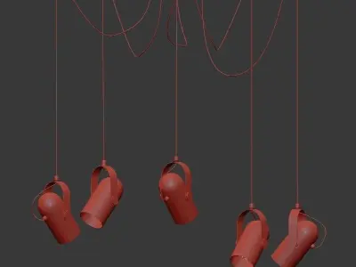 Tube Pendant White 3D model