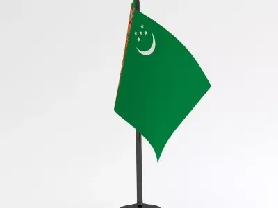 Table Flag Turkmenistan 3D model