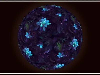 Dark Forest Flowers -- 20 TEXTURES -- Hand-painted ---PACK 4---  Texture