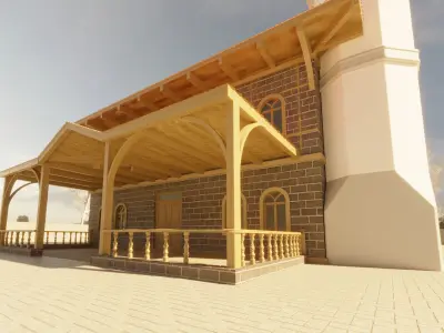 MOSQUE Low-poly 3D model