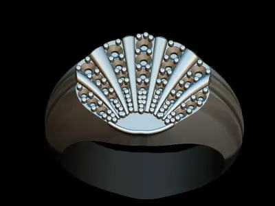 Seashell ring 3D print model