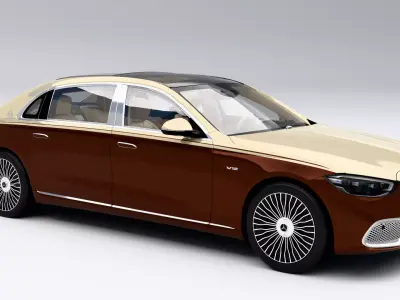 Mercedes-Benz S-Class Maybach 2021 Low-poly 3D model