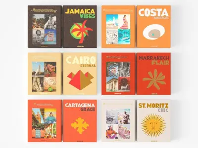 encyclopedia of assouline coffetable books travel warm 3D model
