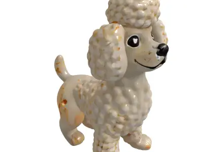 Vintage Poodle Dog Decorative Figurine Low-poly 3D model