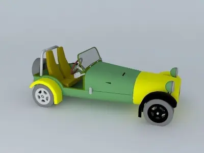 Antique colorful car Free 3D model