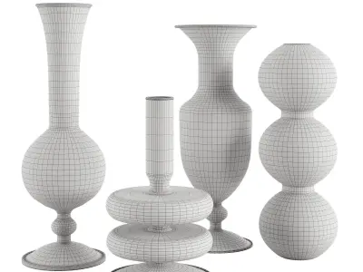Black Sculptural Glass Vase 3D model