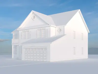 Cape Cod House 1 Low-poly 3D model