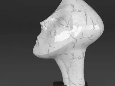 Modern female head sculpture 3D model