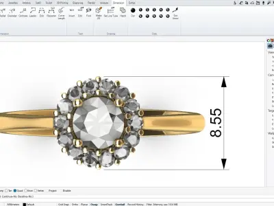 Solitaire Engagement Ring Free 3D print model
