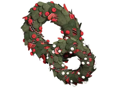 Craft Christmas wreaths Set  3D model