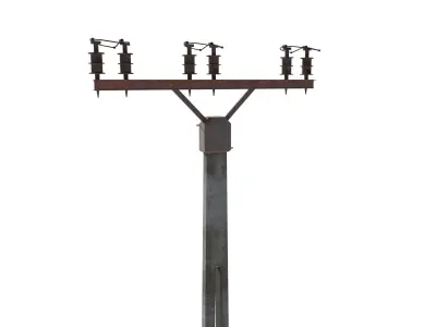 Electricity Pole 2 Weathered 3D model