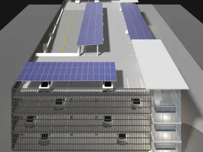 Solar parking garage building 25-24 3D model