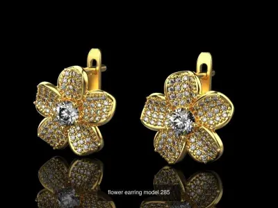 Flower ring earring pendant 3D Model Pack