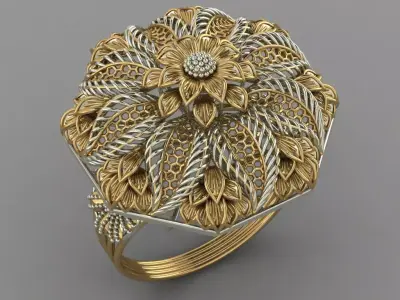 Plain Trending Indian Work Ring 3D model Printable 3D print model