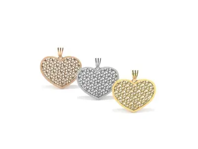 Heart and flowers pendant 3D print model