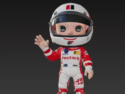 Mini Formula 1 Driver 3D Model Bundle 4 Models 3D print model