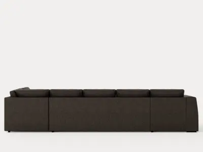 Optus U Sofa Large With Divan Left Dark Gray Low-poly 3D model