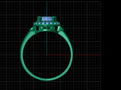 STL 3DM Print Ready Women Diamond Ring Lightweight Printable  3D print model 37