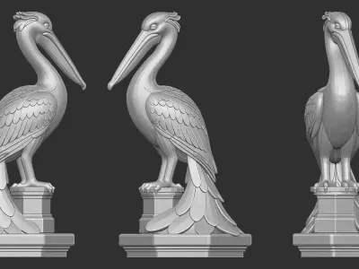 Lovely Pelican Statue 3D print model
