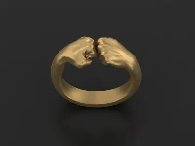 Fist hand Ring 3D print model