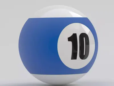 Pool Snooker Ball 10 3D model