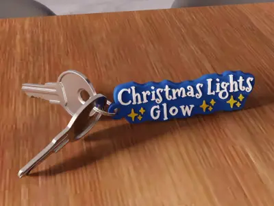 Christmas Lights Glow Star Keychain - 466 3D print model