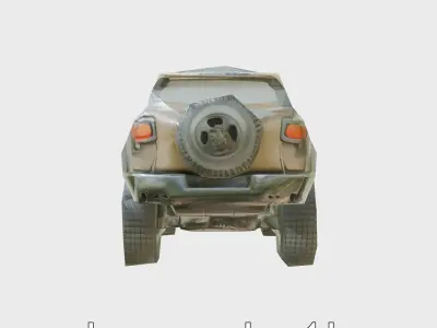 Mountain Taxi SUV Camouflage Off-Roader Low-poly 3D model