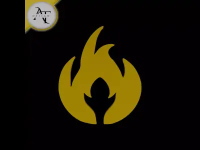 Simple Flame Symbol - 2D Art Free 3D print model 38