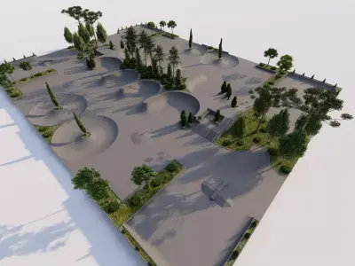 Skatepark-Skate Park PACK 3D model