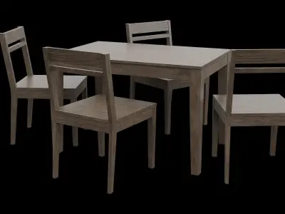 Table set Pack 05 Low-poly 3D model