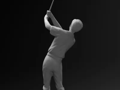 Male Golfer statue 3D model
