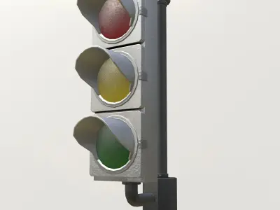 Game-ready retro traffic lights - Unity - UE4 Low-poly 3D model