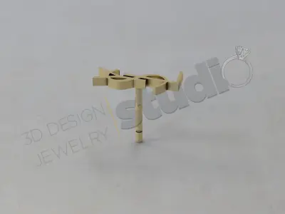 Highly luxury Yves Saint Laurent design earring 3d model 3D print model
