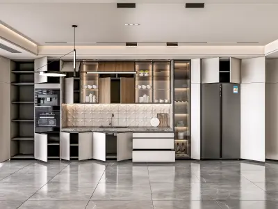 Kitchen fully parametric Resizable manufacturable 0061 3D model