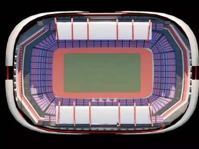 Futuristic Low Poly Stadium    Modular Game-Ready Arena Low-poly 3D model