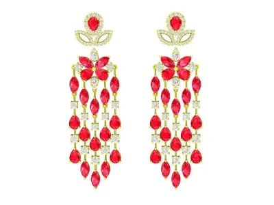 5825 luxury diamond earrings  3D print model