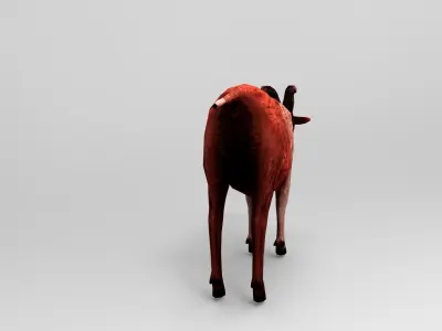3D Red Goat low poly Model  Low-poly 3D model