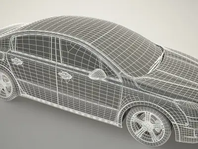 Peugeot 508 free car 3d model low polly Low-poly 3D model