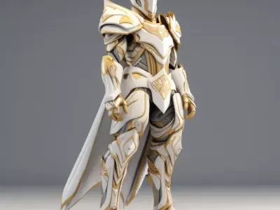 Luxury Paladin Plate Armor 3D Character for Fantasy RPG and VR 3D model
