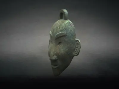 Sanxingdui   ritual mask Decorative African wall Mask 3D model
