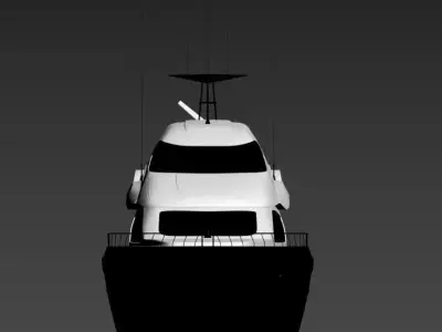 Elegant Sport Flybridge Yacht 3D Model 3D model