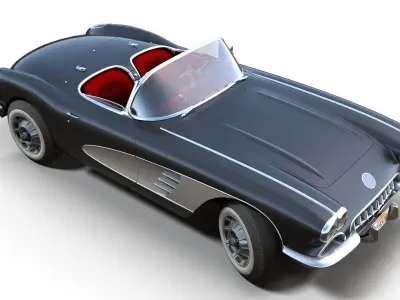 Classic sport car PBR Low-poly 3D model