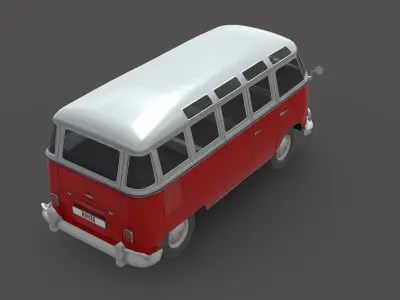 Volkswagen Transporter T1 1950 Low-poly 3D model