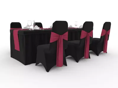 Banquet Table and Chair 131 3D model