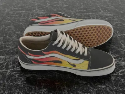 VANS 3D SHOES - FLAME  Low-poly 3D model