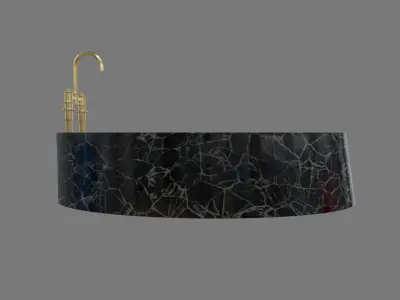 Modern Luxury Bathroom Bathtub Low-poly 3D model