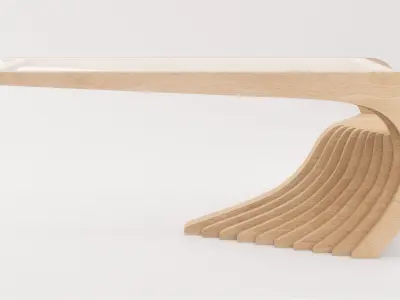 Woodbang Lucid parametric coffee table - Oak Wood Free 3D model