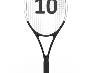 Badminton Racket and Shuttlecock 3D model Low-poly 3D model
