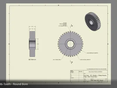 36-Tooth Spur Gear 03 3D print model
